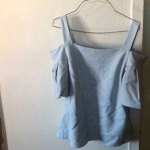 Closet. London—-Baby blue top with a detailed puff sleeve